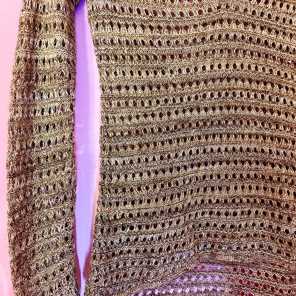 Vintage y2k Crochet Mesh Stitch Pullover Top/Sweater Neutral Boho Women’s Small - Picture 5 of 5
